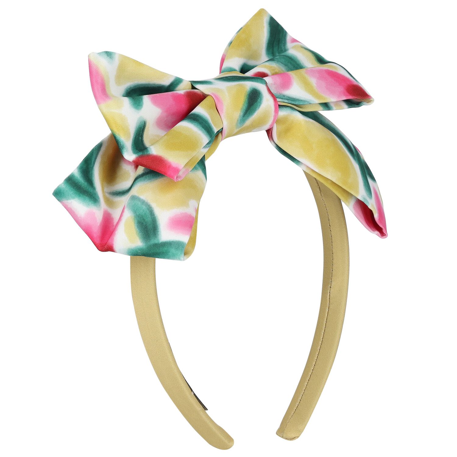 Girls Yellow Floral Bow Headband, 1, hi-res