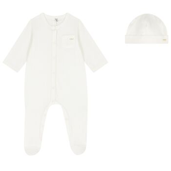 Baby Girls Ivory Logo Babygrow Gift Set