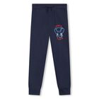Boys Navy Blue Elephant Logo Joggers, 1, hi-res