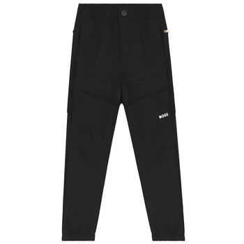 Boys Black Logo Joggers