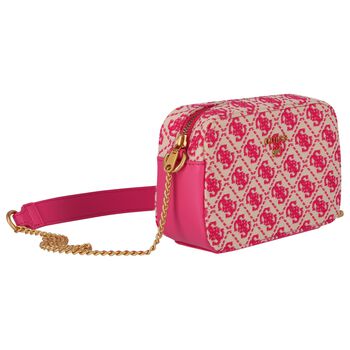 Girls Ivory & Pink Logo Bag