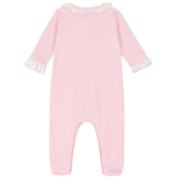 Baby Girls Pink Ruffle Babygrow