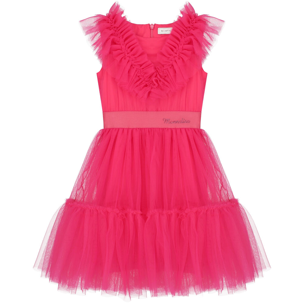 Robe Monnalisa Couture Tullissimo - Taille Small (Big Girls 12-14) - Tulle Stretch Avec Nœuds