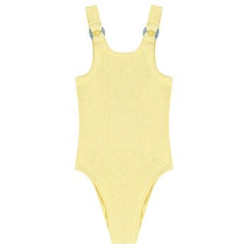 Girls Yellow Crinkle Swimsuit