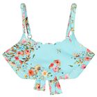 Girls Blue Floral Bikini, 1, hi-res