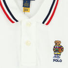 Boys White Bear Logo Piqué Polo Shirt, 1, hi-res
