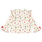 Girls Ivory & Red Ruffled Pyjamas, 1, hi-res