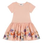 Younger Girls Pink Floral Print Dress, 1, hi-res