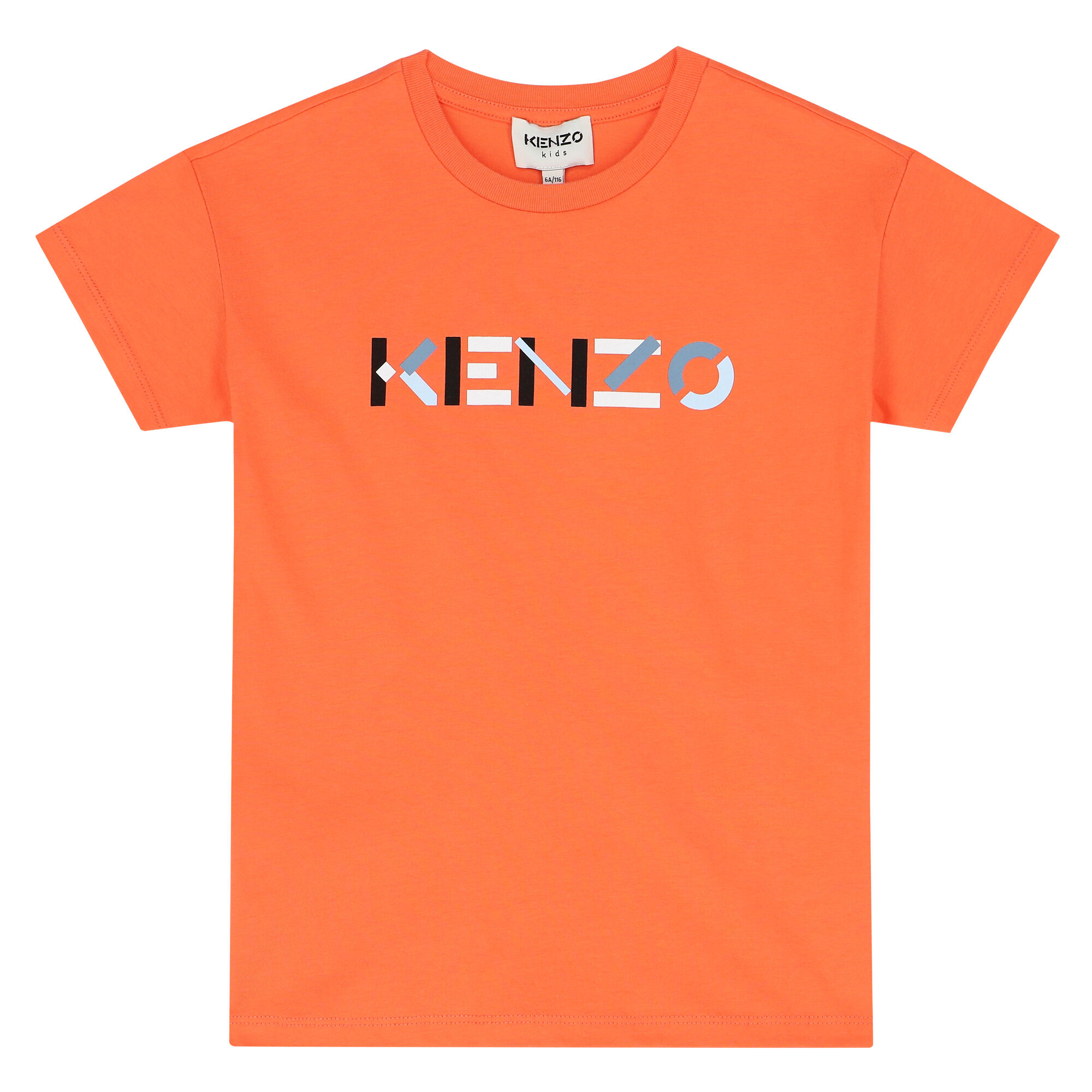 KENZO KIDS Boys Orange Logo T-Shirt | Junior Couture