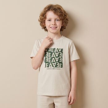 Boys Beige T-Shirts ( 2 Pack )