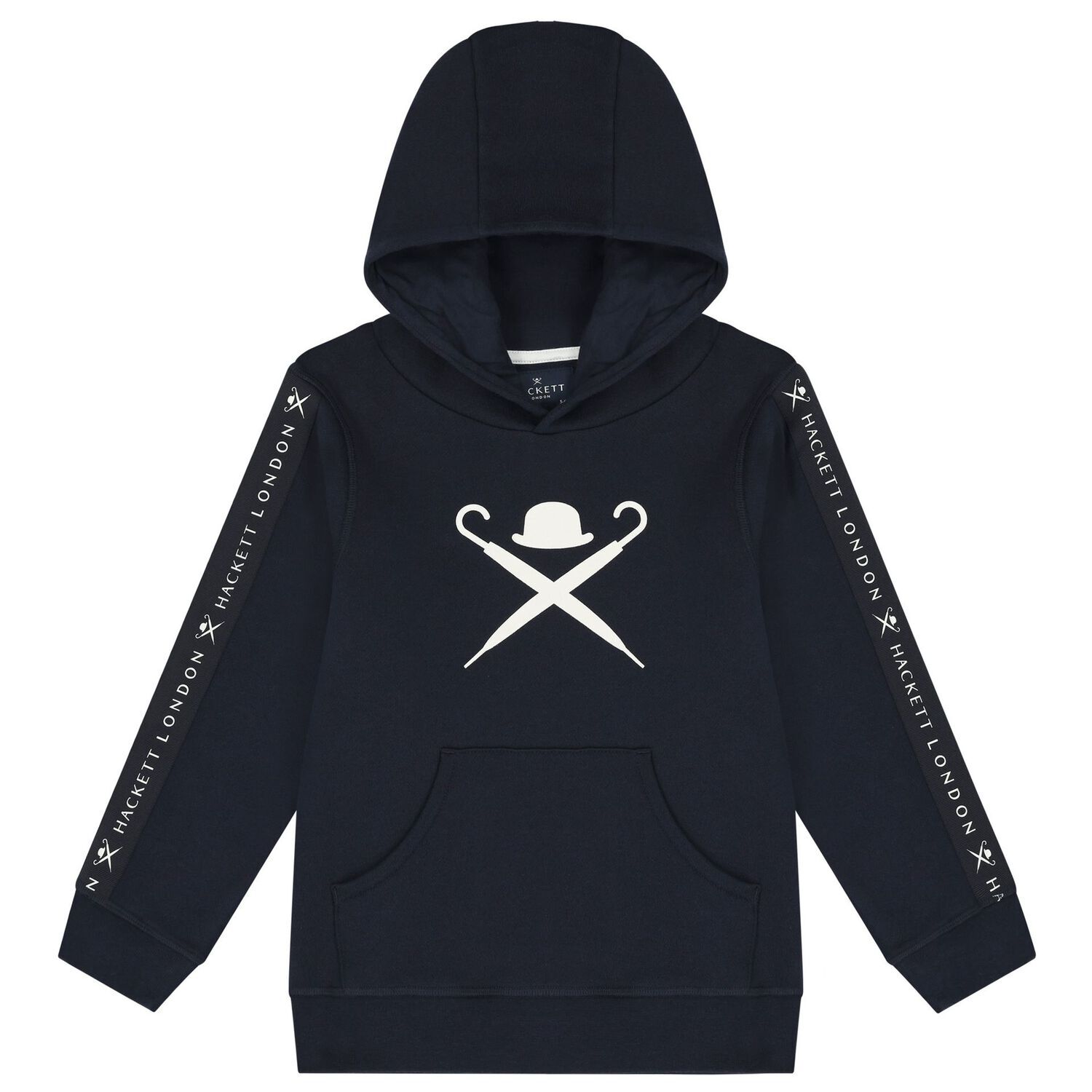 Boys Navy Blue Logo Hooded Top, 1, hi-res image number null