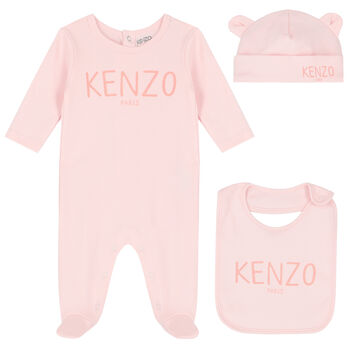 Baby Girls Pink Logo Babygrow Set