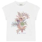 Girls White Floral Logo T-Shirt, 1, hi-res