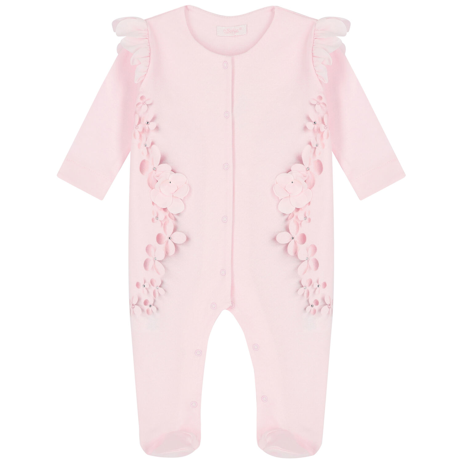Baby Girls Pink Floral Babygrow, 1, hi-res image number null