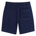 Boys Navy Blue Logo Shorts, 1, hi-res