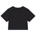 Girls Black Logo T-Shirt, 1, hi-res