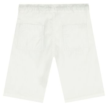 Younger Boys White Logo Shorts