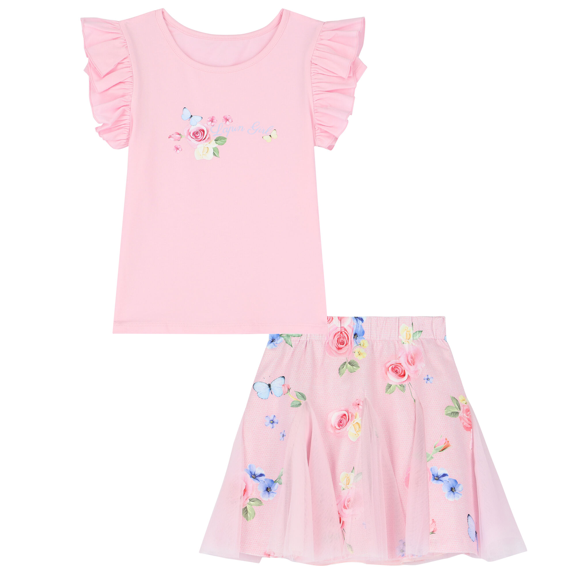Lapin House floral-print tracksuit - Grey