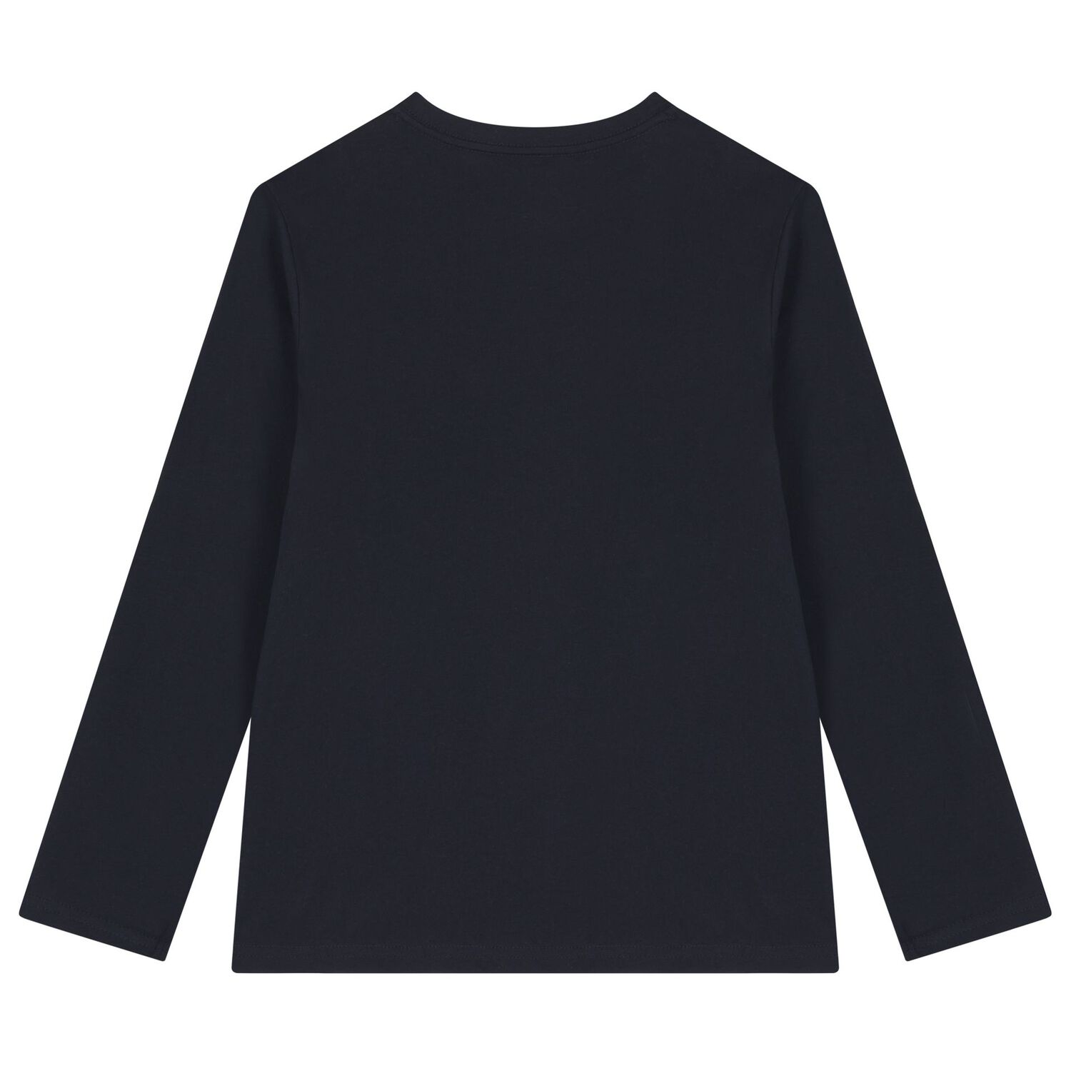 Boys White & Navy Blue Cotton Logo Long Sleeve Top( 2-Pack ), 1, hi-res