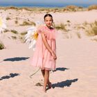 Girls Pink Polka Dot Tulle Dress, 1, hi-res