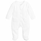 White Ribbed Babygrow, 1, hi-res