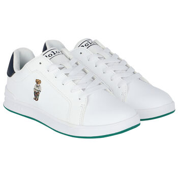 Boys White Logo Trainers