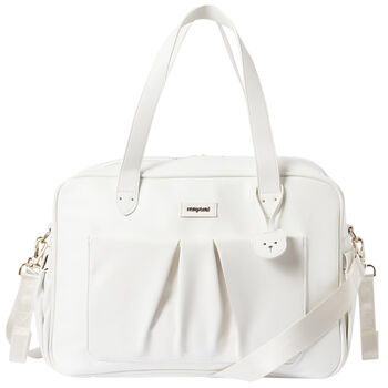Ivory Faux Leather Baby Changing Bag