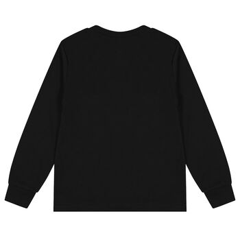 Boys Black Logo Long Sleeve