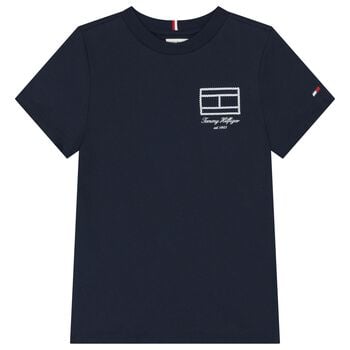 Boys Navy Blue Logo T-Shirt