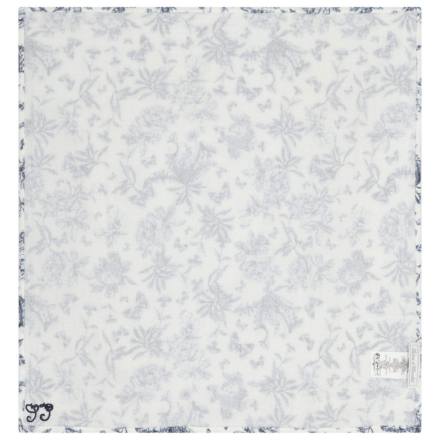 Navy Blue & White Toile De Jouy Muslin Swaddles ( 2-Pack ), 1, hi-res