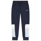 Boys Navy Blue Logo Joggers, 3, hi-res