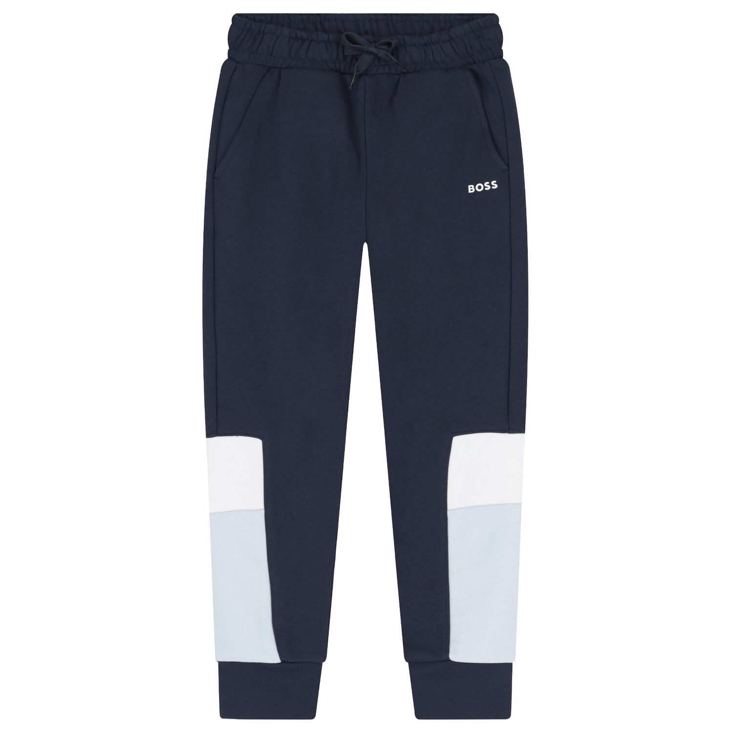 Boys Navy Blue Logo Joggers, 3, hi-res