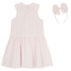 Girls Pink Bow Dress & Headband Set, 1, hi-res