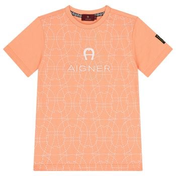 Boys Orange Logo T-Shirt