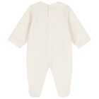 Baby Girls Ivory Logo Babygrow, 1, hi-res