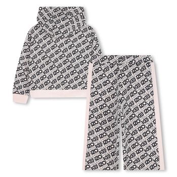 Girls Pink & Black Logo Tracksuit