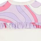 تيشيرت بناتي باللون العاجي بالشعار, 1, hi-res