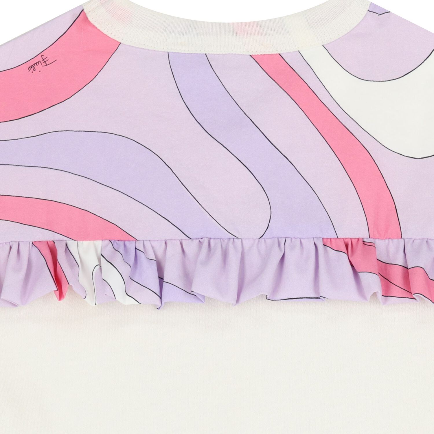 تيشيرت بناتي باللون العاجي بالشعار, 1, hi-res