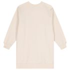 Girls Beige Logo Sweatshirt Dress, 1, hi-res