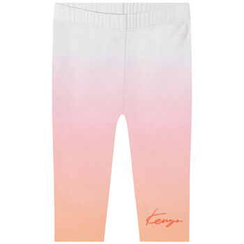 Younger Girls Pink Ombre Logo Leggings