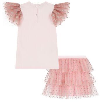 Girls Pink Tulle Skirt Set