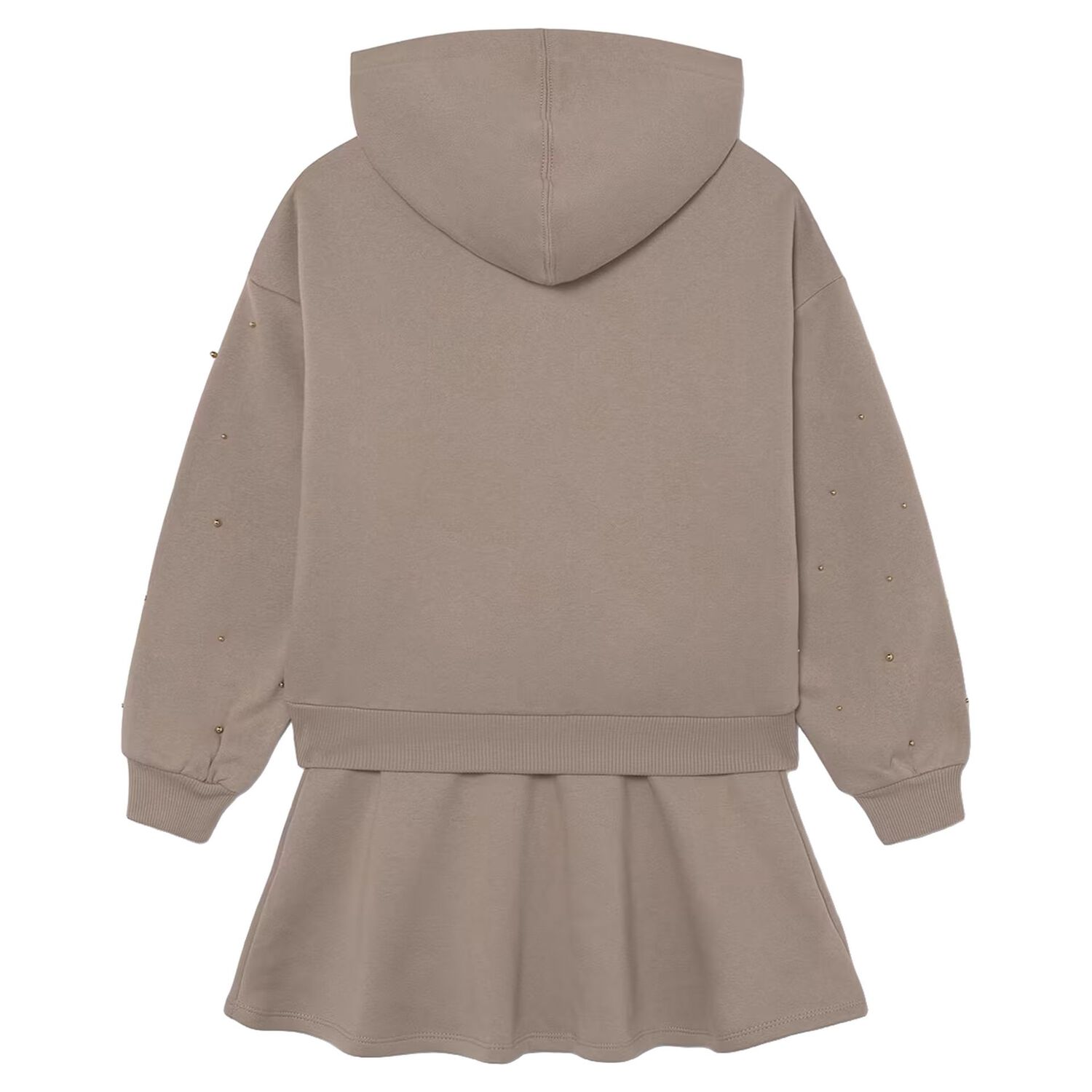 Girls Beige Embellished Skirt Set, 2, hi-res