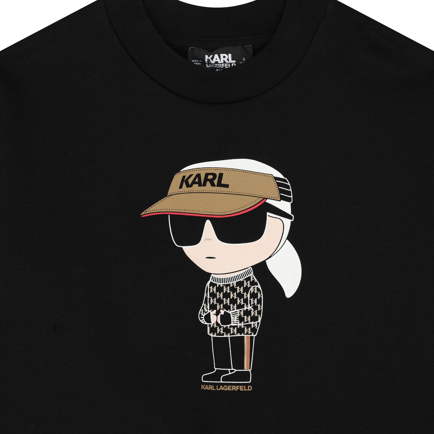 تيشيرت أولاد بالشعار باللون الأسود, 1, hi-res image number null