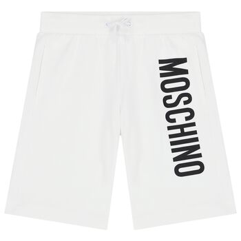 Boys White Logo Shorts