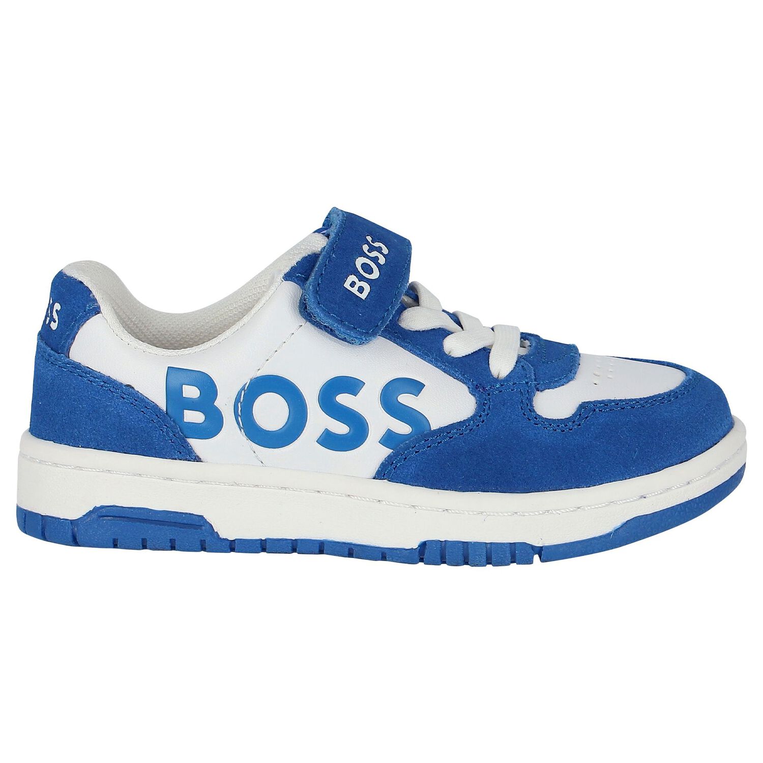 Boys Blue & White Logo Trainers, 1, hi-res image number null