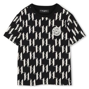 Boys Black & White Logo T-Shirt