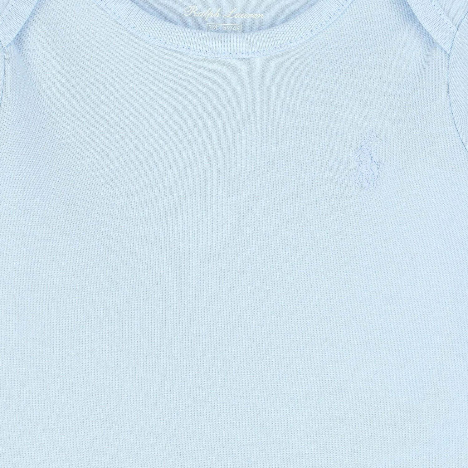 Baby Boys Blue Logo Bodysuit, 1, hi-res