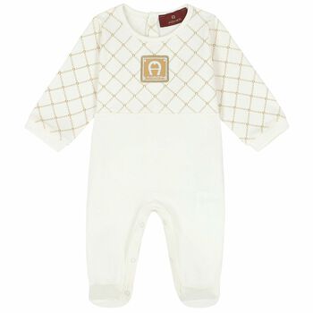 Ivory & Gold Logo Babygrow