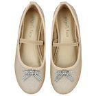 Girls Gold Embellished Shoes, 2, hi-res