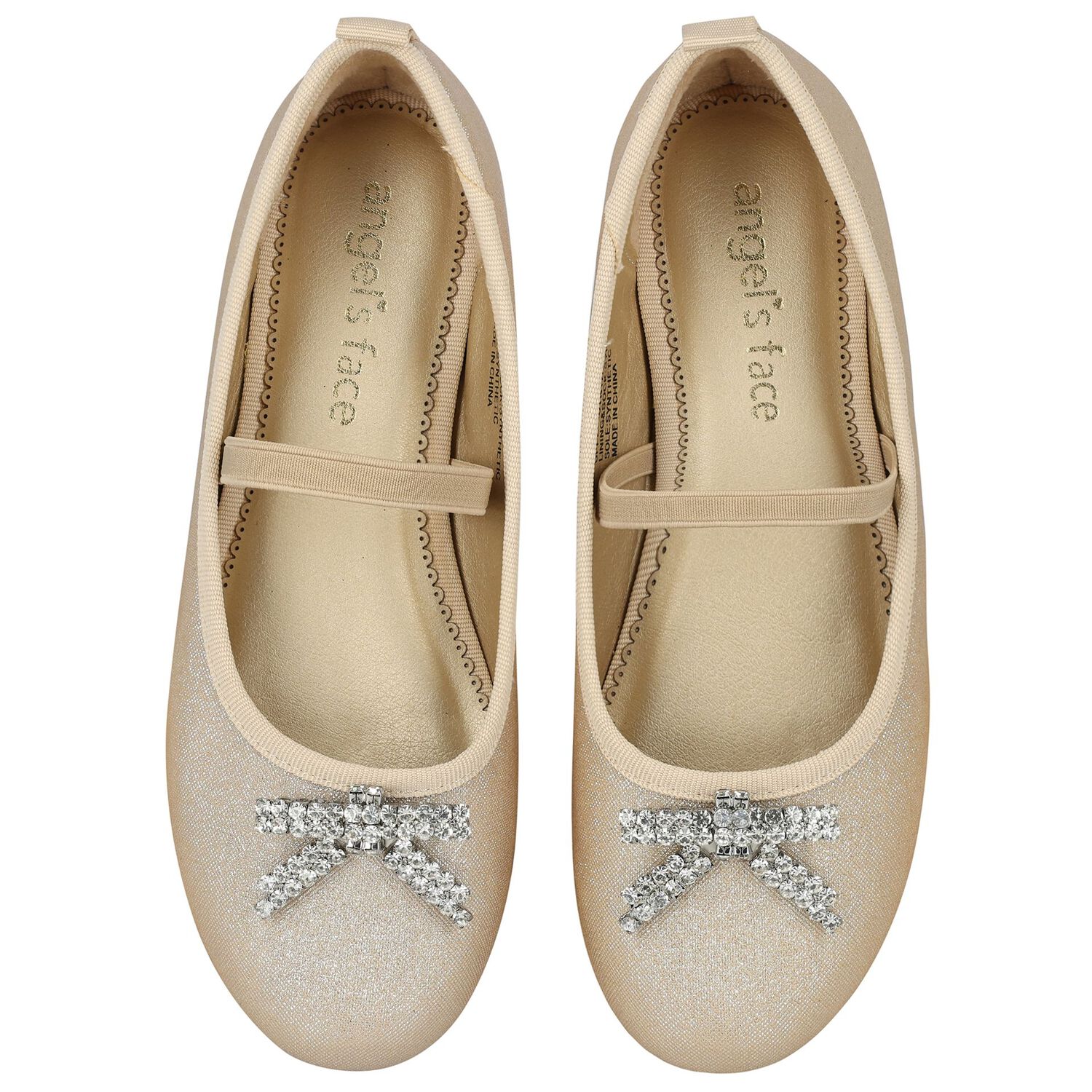 Girls Gold Embellished Shoes, 2, hi-res image number null